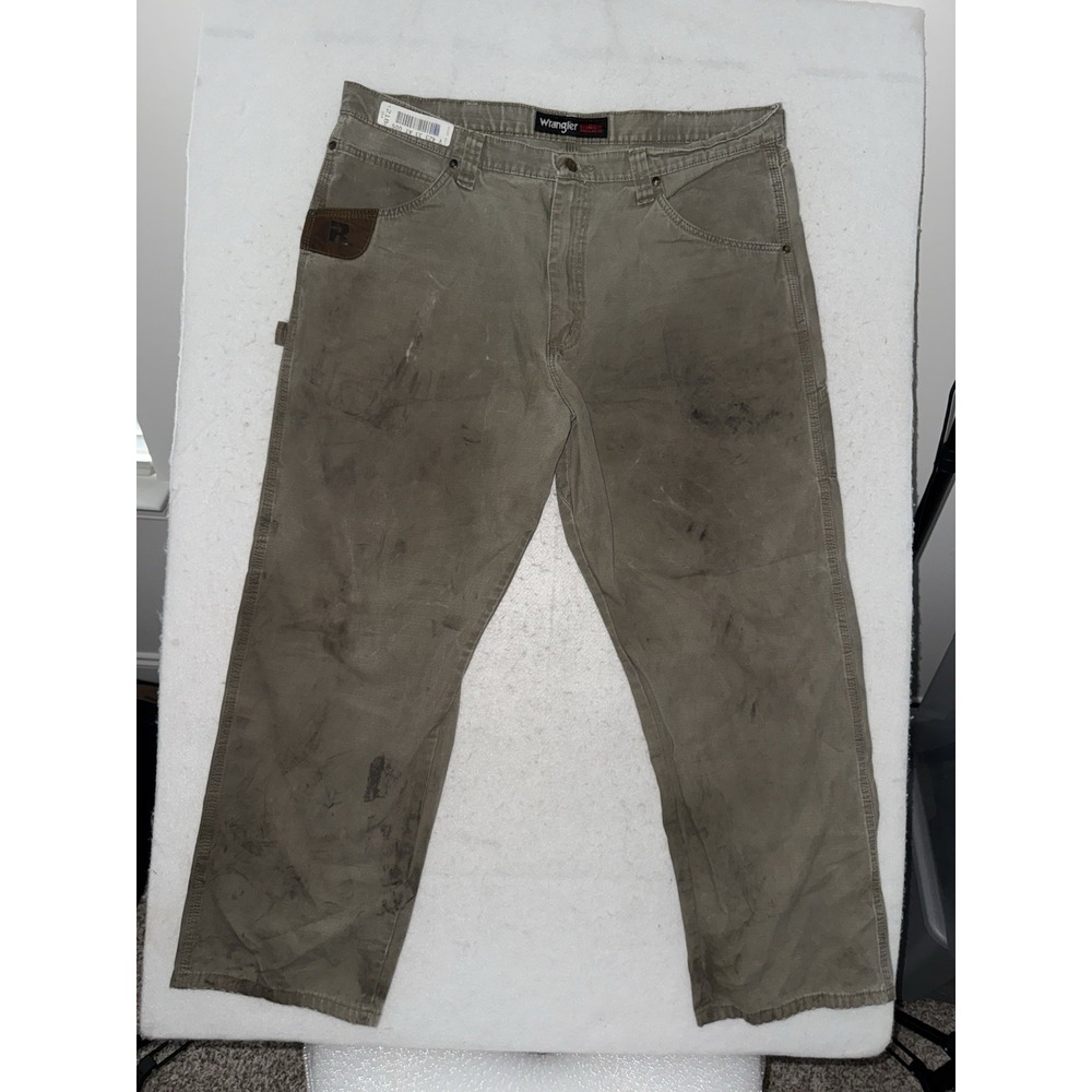 Wrangler RIGGS Workwear Pants Carpenter Utility Pockets Brown 38x30 Ripstop‎